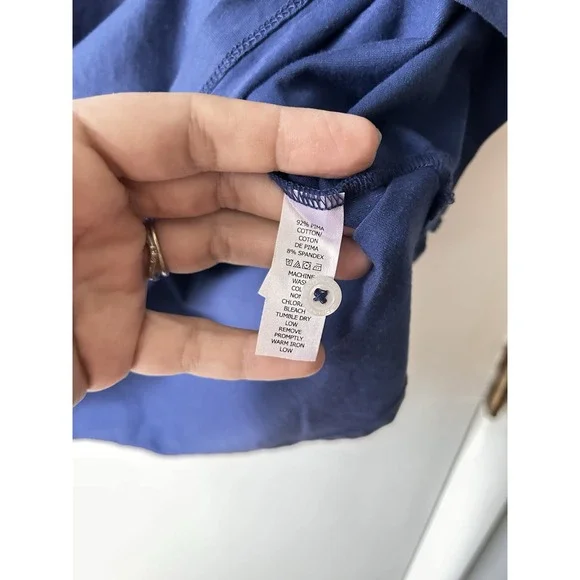 B Draddy Polo Shirt Mens Medium‎ Blue Pullover Stretch Embroidered Casual Peru - Picture 5 of 8